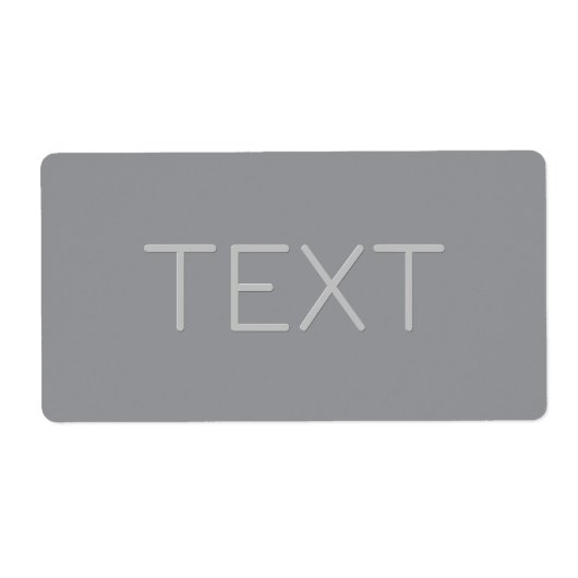 Eenvoudige 3 dimensionale uitziende tekst | Grijs Etiket (Voorkant)