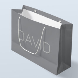 Eenvoudige 3 dimensionale uitziende tekst | Grijs Groot Cadeauzakje