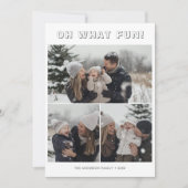 Eenvoudige 3 familie foto kerst oh wat leuk feestdagenkaart (Voorkant)