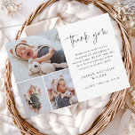 Eenvoudige 3 foto Baby Bedankkaart<br><div class="desc">Eenvoudige 3 foto Baby Aankondiging Dank u kaart. Klik op de bewerkingsknop om deze bedankje sjabloon eenvoudig aan te passen met je eigen gegevens en foto.</div>