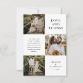 Eenvoudige 3 foto bruiloft bedankkaart (Voorkant)
