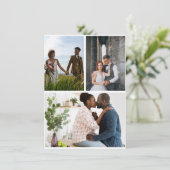 Eenvoudige 3 foto collage feestdagenkaart (Staand voorkant)