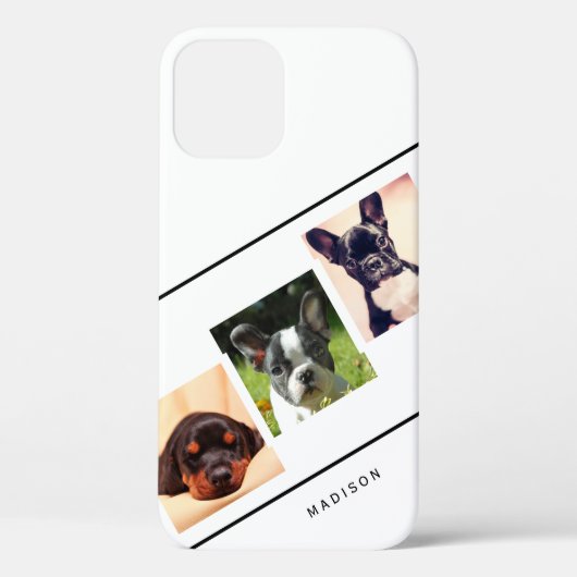 Eenvoudige 3 foto collage gepersonaliseerd Case-Mate iPhone case (Achterkant)