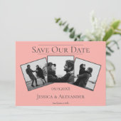Eenvoudige 3 Foto Collage | Koraal Save The Date (Staand voorkant)