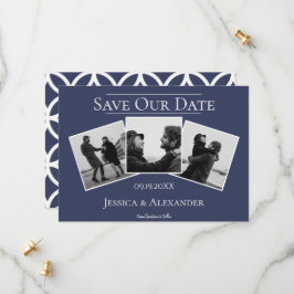 Eenvoudige 3 foto collage | Marine opslag de datum Save The Date