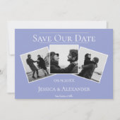 Eenvoudige 3 foto collage | Periwinkle Save The Da Save The Date (Voorkant)