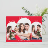 Eenvoudige 3 foto collage | Valentijnsdag  Feestdagenkaart (Staand voorkant)