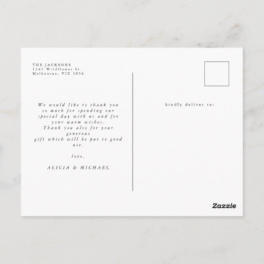 Eenvoudige 3 foto Elegant Baby shower Dank u Briefkaart (Achterkant)