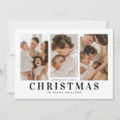 Eenvoudige 3 foto kerst feestdagenkaart (Voorkant)