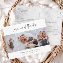 Eenvoudige 3 foto Liefde en Bedankt Baby Dank u