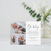 Eenvoudige 3 foto Oh Baby Dank u Briefkaart (Staand voorkant)