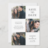 Eenvoudige 3 foto trouw  save the date (Voorkant)