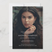 Eenvoudige 3-fotobedekking legante Graduparty Kaart (Achterkant)