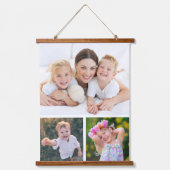 Eenvoudige 3 fotocollage hangend wandkleed (Voorkant)