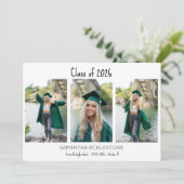 Eenvoudige 3 fotocollage-klasse van aangepast Afst Aankondiging (Staand voorkant)