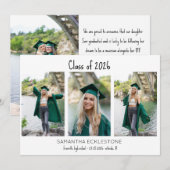 Eenvoudige 3 fotocollage-klasse van aangepast Afst Aankondiging (Voorkant / Achterkant)