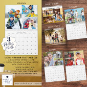 Eenvoudige 3 foto's per maand kalender