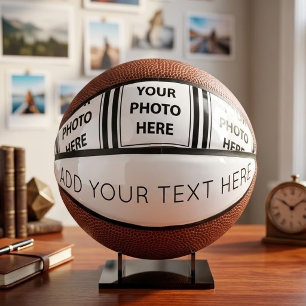 Eenvoudige 3 foto's & tekst toevoegen – Foto uplo Basketbal