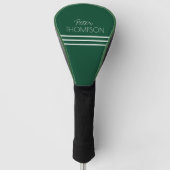 Eenvoudige 3 strepen Naam Smaragdgroen Golfheadcover (Voorkant)