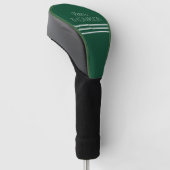 Eenvoudige 3 strepen Naam Smaragdgroen Golfheadcover (Schuin)