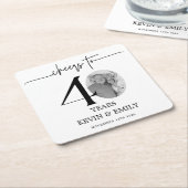 Eenvoudige 40e Jubileum foto Kartonnen Onderzetters (Schuin)