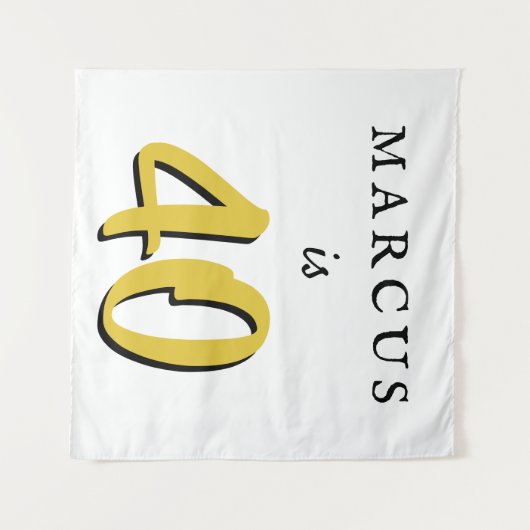 Eenvoudige 40e verjaardag achtergrondinformatie wandkleed (Voorkant (horizontaal))