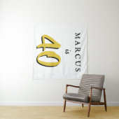 Eenvoudige 40e verjaardag achtergrondinformatie wandkleed (In Situ (horizontaal))