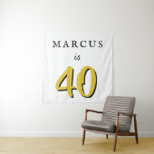 Eenvoudige 40e verjaardag achtergrondinformatie wandkleed (In situ)