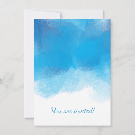 Eenvoudige 40e verjaardag Waterverf blauw Kaart (Achterkant)