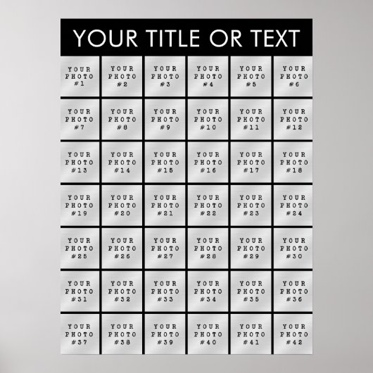 Eenvoudige 42 foto collage gepersonaliseerde eigen poster (Voorkant)