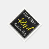 Eenvoudige, 42e verjaardag met aangepaste naam servet (Hoek)