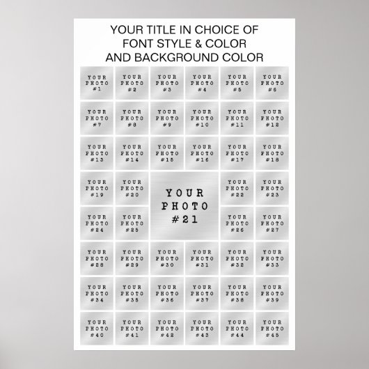 Eenvoudige 45 foto collage Aangepaste kleur en tek Poster (Voorkant)