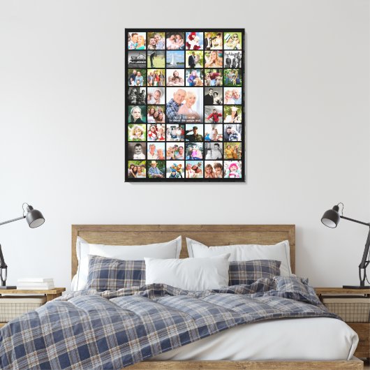 Eenvoudige 45 foto collage Custom Canvas Afdruk (Insitu (Slaapkamer))
