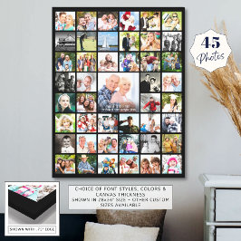 Eenvoudige 45 foto collage Custom Canvas Afdruk