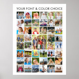 Eenvoudige 45 Foto Collage op Maat Poster