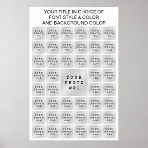 Eenvoudige 45-fotocollage, aangepaste kleur en tek poster