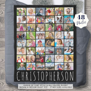 Eenvoudige 48-foto voor persoonlijke kleuren fleece deken