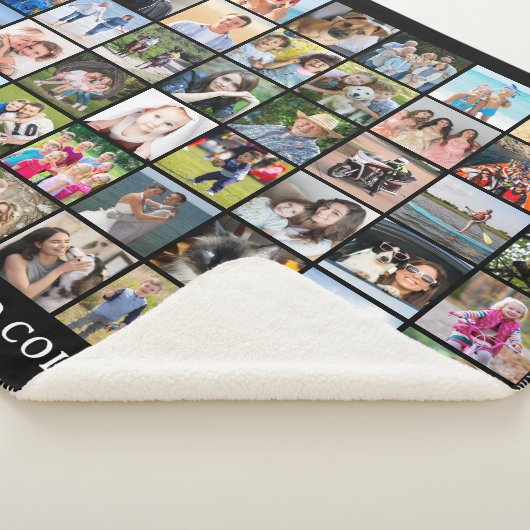 Eenvoudige 48 Fotocollage Aangepaste kleur Sherpa Deken (3/4)