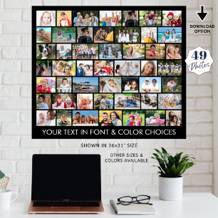 Eenvoudige 49 foto collage meerdere vormen poster