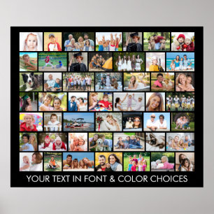 Eenvoudige 49 foto collage meerdere vormen poster