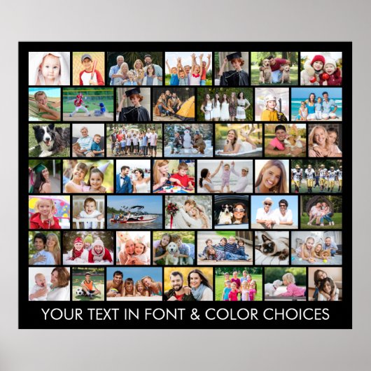 Eenvoudige 49 foto-collage met meerdere vormen poster (Voorkant)