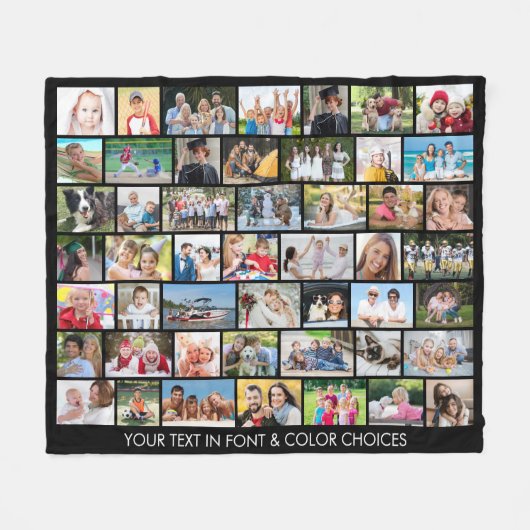 Eenvoudige 49-fotocollage met meerdere vormen van  fleece deken (Voorkant (Horizontaal))