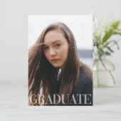 Eenvoudige 4 foto Afstuderen aankondiging (Staand voorkant)