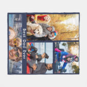 Eenvoudige 4 foto collage Custom Best Dad Fleece Deken (Voorkant (Horizontaal))