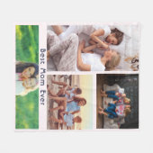 Eenvoudige 4 Foto Collage Custom Best Mom Ever Fleece Deken (Voorkant (Horizontaal))