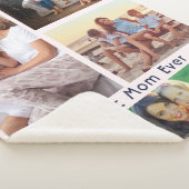 Eenvoudige 4 Foto Collage Custom Best Mom Ever Sherpa Deken (3/4)