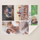 Eenvoudige 4 Foto Collage Custom Best Mom Ever Sherpa Deken (Voorkant (horizontaal))