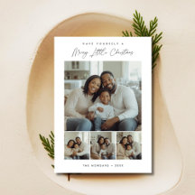 Eenvoudige 4 foto Merry Little Christmas Kinder