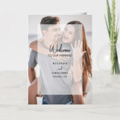 Eenvoudige 4 foto Overlay Wedding Order of Service Programma (Voorkant)