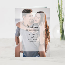 Eenvoudige 4 foto Overlay Wedding Order of Service Programma